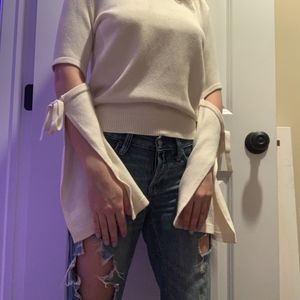 Intermix off-white Bell-Sleeve Sweater